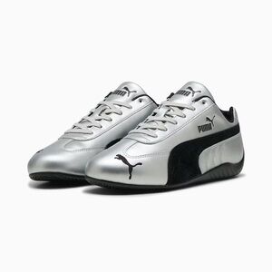 Puma Metallic Silver and Black Speedcat Sneakers